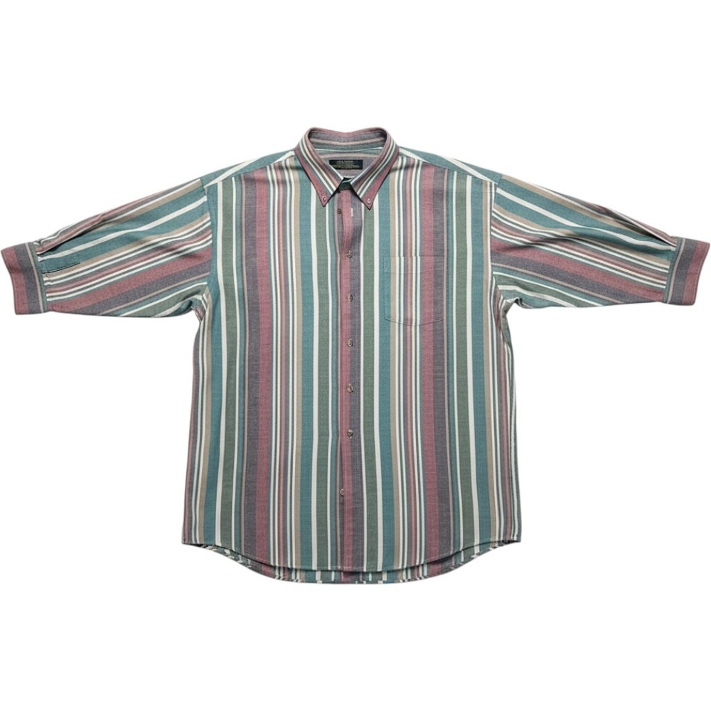 Madison Avenue Button Down Shirt Mens XL Multicolor Striped